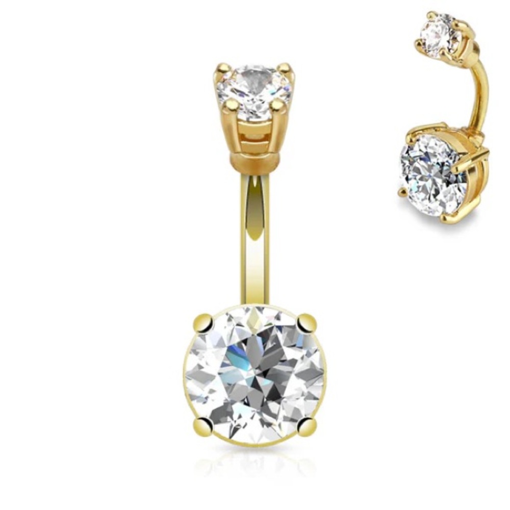 Gold plated surgical steel for sensitive belly piercings